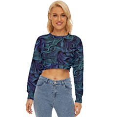Abstract Blue Wave Texture Patten Lightweight Long Sleeve Sweatshirt by Pakjumat