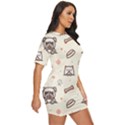 Pug Dog Cat With Bone Fish Bones Paw Prints Ball Seamless Pattern Vector Background Just Threw It On Dress View3