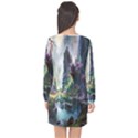 Fantastic World Fantasy Painting Long Sleeve Chiffon Shift Dress  View2