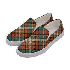 Tartan Scotland Seamless Plaid Pattern Vector Retro Background Fabric Vintage Check Color Square Geo Women s Canvas Slip Ons by Ket1n9