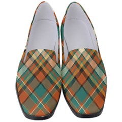Tartan Scotland Seamless Plaid Pattern Vector Retro Background Fabric Vintage Check Color Square Geo Women s Classic Loafer Heels by Ket1n9