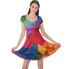 Colorful Abstract Iridescent Pattern Cap Sleeve Dress by CoolDesigns