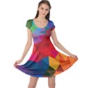 Colorful Abstract Iridescent Pattern Cap Sleeve Dress View1