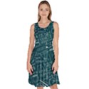 Chemistry Formula Dark Cyan Knee Length Skater Dress With Pockets View1