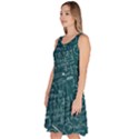Chemistry Formula Dark Cyan Knee Length Skater Dress With Pockets View2