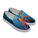 Dark Steel Blue Sea Animals Octopus Stylish Womens Canvas Slip Ons   View3