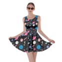 Space Galaxy Black Planet Pattern Skater Dress View1