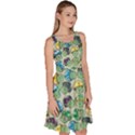 Sea Green Mushroom Pattern Stylish Knee Length Skater Dress With Pockets View3