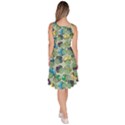Sea Green Mushroom Pattern Stylish Knee Length Skater Dress With Pockets View4