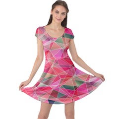 Pink Glass Iridescent Pattern Cap Sleeve Dress by CoolDesigns