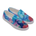 Plum & Dodger Blue Peacock Feathers Vintage Floral Womens Canvas Slip Ons View3