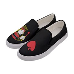 Elegant Arrow Hearts Black Pattern Womens Canvas Slip Ons by CoolDesigns