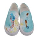 Pale Turquoise Ocean Sea Mermaid Printed Womens Canvas Slip Ons View1