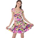 Party Geometric Colorful Pattern of Colored Pencils Scattered Cap Sleeve Dress View1