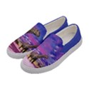 Purple Dinosaur Tyrannosaurus Stylish Party Womens Canvas Slip Ons View2