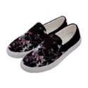 Black Vintage Floral Flower Womens Slip Ons View2