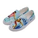 Blue Paint Summer Hawaii Beach Surf Tropical Womens Canvas Slip Ons View2