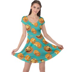 Turquoise Cookies Biscuit Cap Sleeve Dress by CoolDesigns