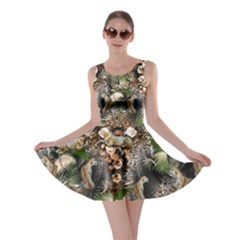 Leopard Print Gray & Green Skater Dress by CoolDesigns
