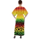 Marijuana Zigzag Yellow Marijuana Badges with Marijuana Leaves V-Neck Boho Style Maxi Dress View2
