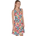 Full Cakes Pink & Teal Cupcake Knee Length Skater Dress With Pockets View3