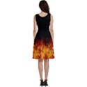 Gradient Dark Tree Autumn Leaf Party Sleeveless V-Neck Skater Dress with Pockets View4