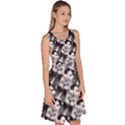 Cat Face Gray Knee Length Skater Dress With Pockets Clone View3