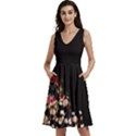 Alice Rabbit Dark Sleeveless V-neck skater dress with Pockets View1