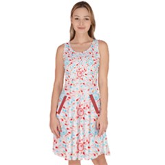 Red Blue 2 Egg Male Sperm Fertilization Knee Length Skater Dress With Pockets by CoolDesigns