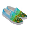 Green Floral Spring Garden Print Womens Slip Ons View3