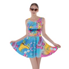 Rainbow Love Roller Blade Print Double Sided Skater Dress by CoolDesigns