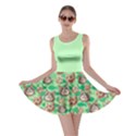 Green Cat Face Colorful Space with Cats Saturn and Stars Skater Dress View1