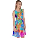 Colorful Hawaii Pattern Hibiscus Flowers Knee Length Skater Dress With Pockets View3