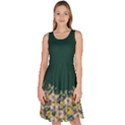 Beautiful Anemone Flower Dark Green Garden Knee Length Skater Dress With Pockets View1