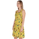 Science Chemistry Formula Yellow Knee Length Skater Dress With Pockets View2