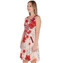 Floral Lilium Yin Yang Red & Ivory Knee Length Skater Dress With Pockets View2