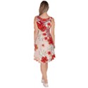Floral Lilium Yin Yang Red & Ivory Knee Length Skater Dress With Pockets View4