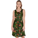 Christmas Tree Dark Sea Green Ornaments Pattern Knee Length Skater Dress With Pockets View1