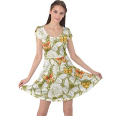 Beautiful Butterflies Yellow Green Flower Cap Sleeve Dress by CoolDesigns