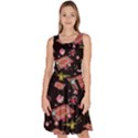 Hearts Black Aladdin Carpet Pattern Knee Length Skater Dress With Pockets View1