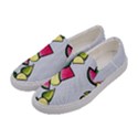 Cute Fruits Colorful Stripes Printed Canvas Womens Slip Ons View2