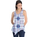 Blue Grid Tie Dye Tunic Top View1