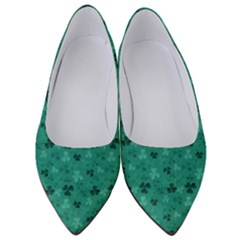 Lucky Shamrock Dark Turquoise Women s Low Heels by CoolDesigns