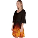 Gradient Dark Tree Autumn Leaf Party Velour Kimono Dress View2