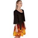 Gradient Dark Tree Autumn Leaf Party Velour Kimono Dress View3