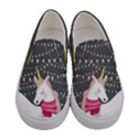 Gray Christmas Lights & Unicorn Print Canvas Slip Ons View1
