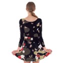 Black Butterflies Japanese Style Long Sleeve Velvet Skater Dress View2