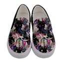 Black Elegant Floral Flower Pattern Womens Slip Ons View1