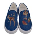 Autumn Leaves Navy Jeans Cute Print Womens Slip Ons View1