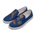 Autumn Leaves Navy Jeans Cute Print Womens Slip Ons View2